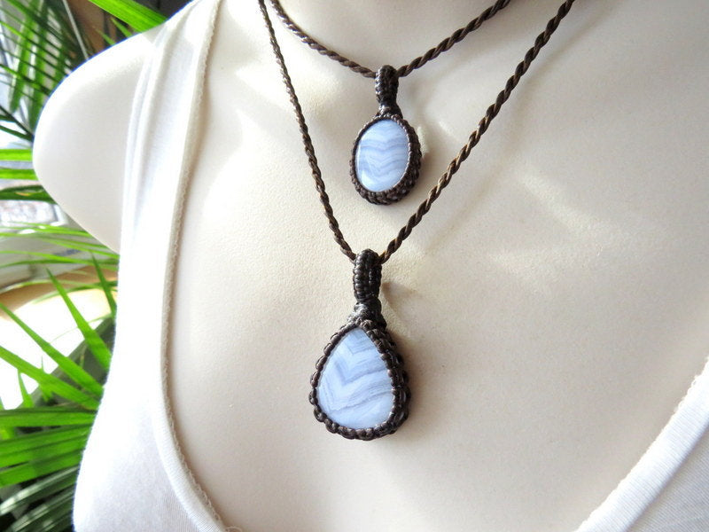 Natural Blue Lace Agate Pendant sterling silver gemstone jewelry 925 Silver Pendant  Agate Necklace Bezel Set Round Pendant Gift for herDefault | Agate pendant, Agate  necklace, Blue lace agate